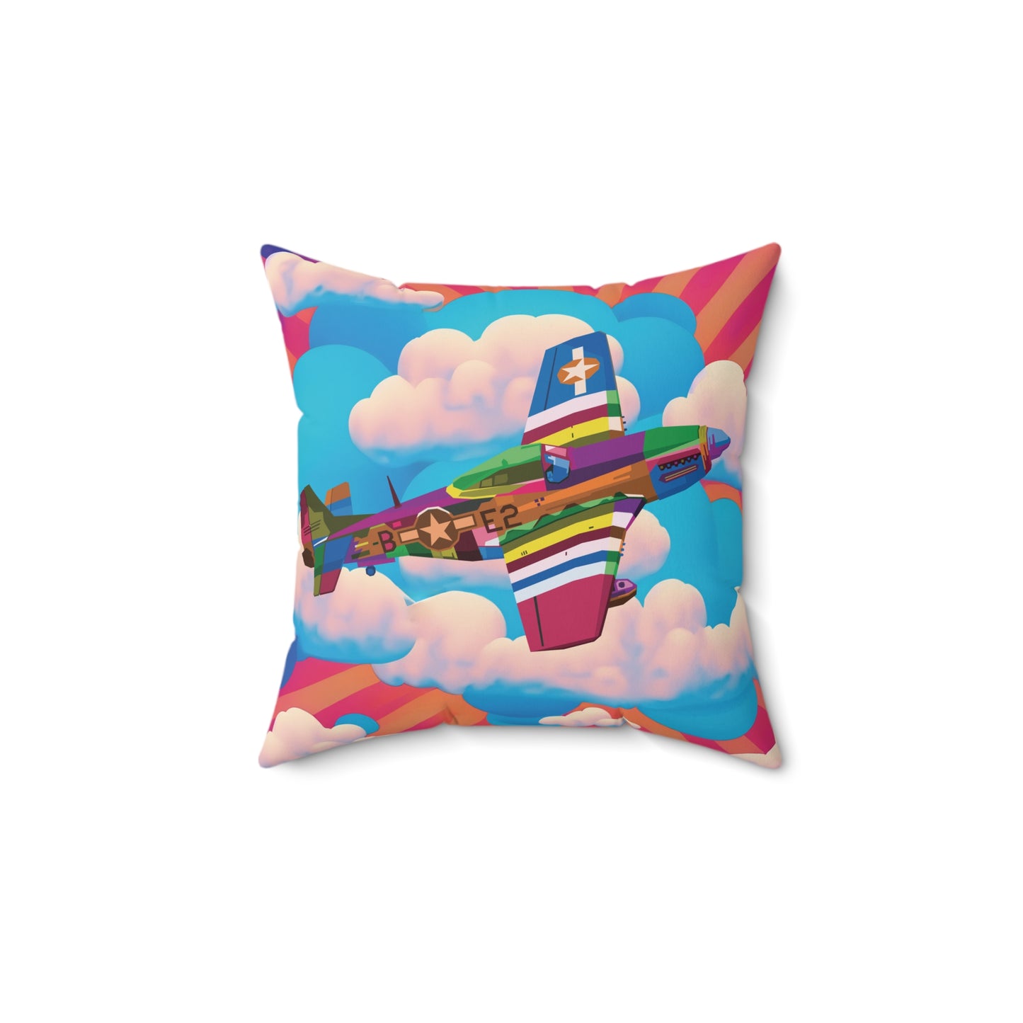 Pop Art P-51 Throw Pillow