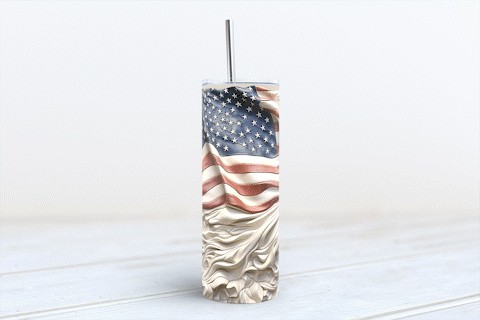 Whitewashed Flag in 3D