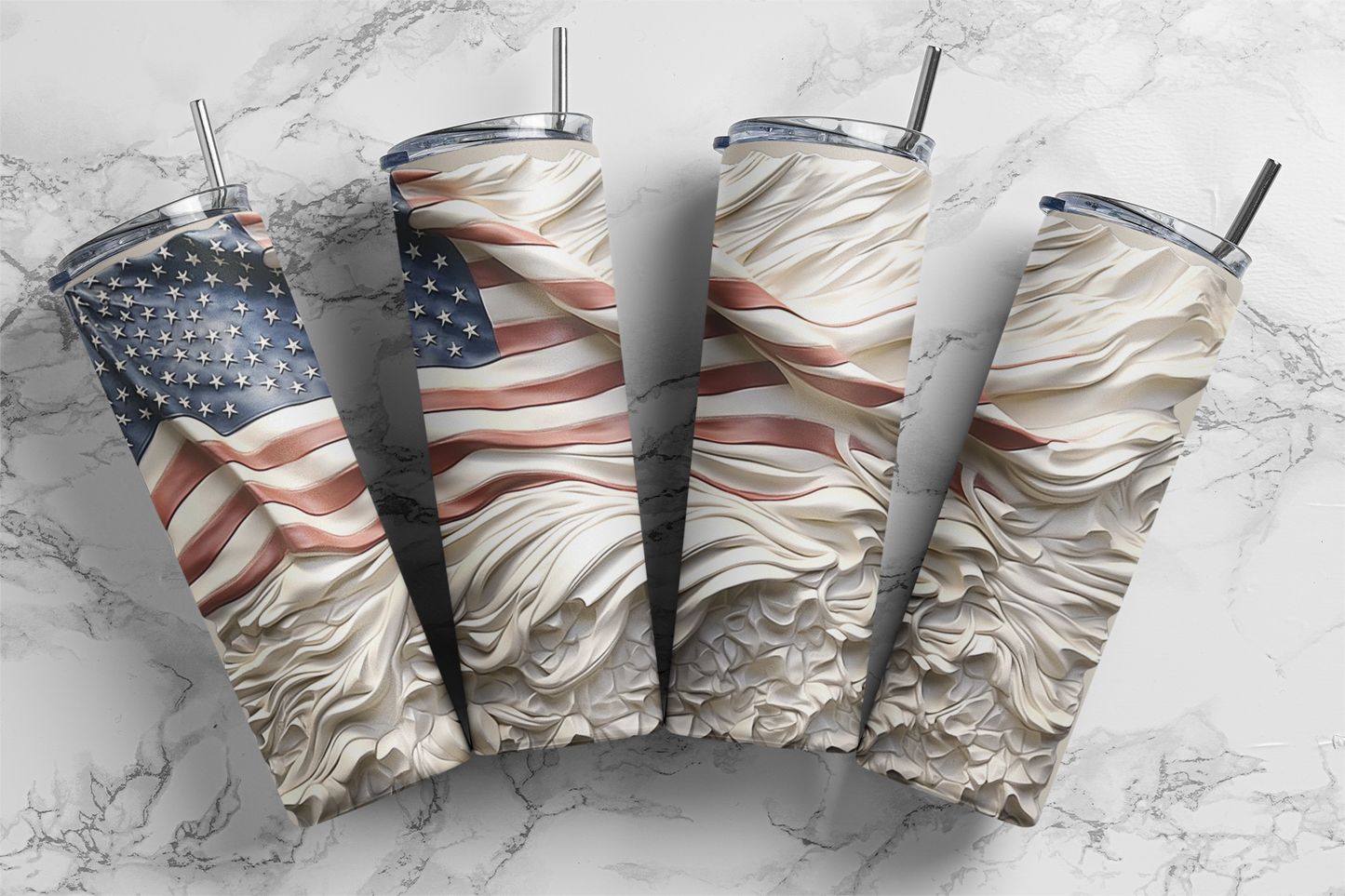 Whitewashed Flag in 3D